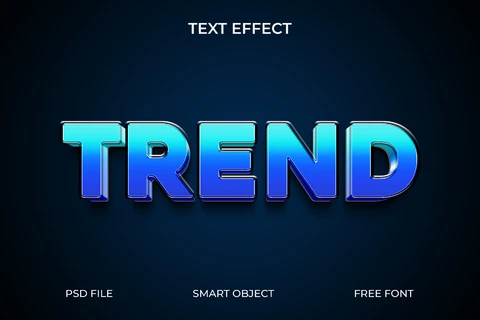 PSD 3D Glossy Text Effect