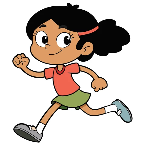 AI,JPG Cartoon Character Running Illustration