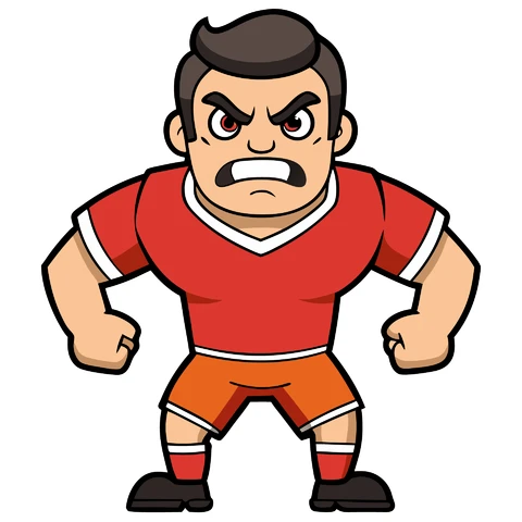 AI,JPG Cartoon Style Soccer Player Illustration
