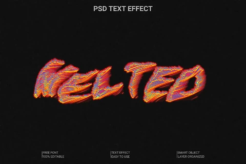 PSD Efeito de estilo de texto derretido
