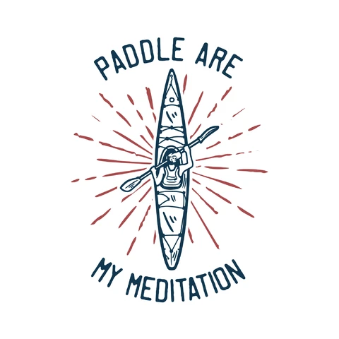 EPS,JPG Vintage Illustration Style with Kayaking Theme