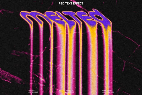 PSD Efeito de estilo de texto derretido