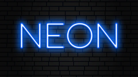 AI,EPS Efecto texto neón azul