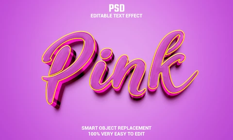 PSD Pink Text Effect