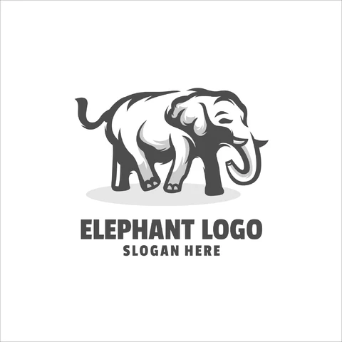 EPS,JPG Minimalist Elephant Logo Design