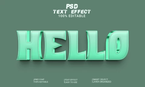 PSD Hello Funky Sharpen Letters Font Style Effect