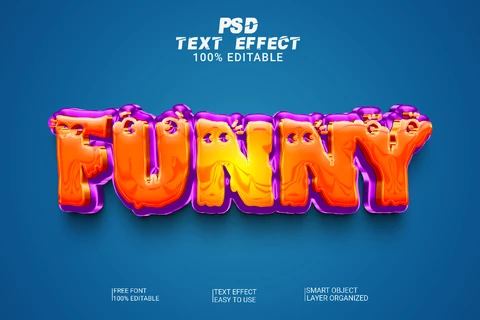 PSD Lava divertido efecto de estilo de fuente 3d