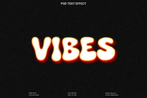 PSD Efecto de texto Vibes