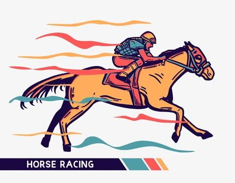EPS,JPG Vintage Illustration of Horse Racing
