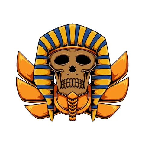 EPS,JPG Ilustracja emblematu czaszki faraona