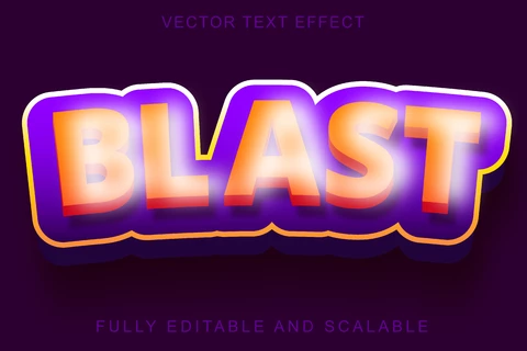 EPS Efeito de estilo de fonte Blast misty 3d