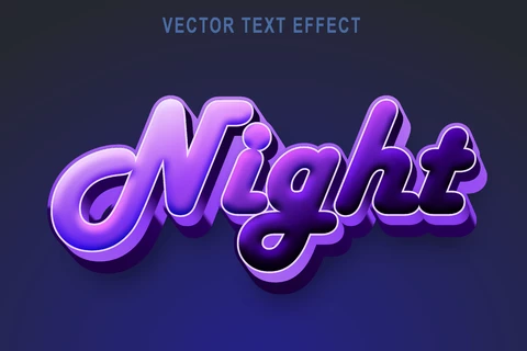 EPS Purple disco night 3d font style effect