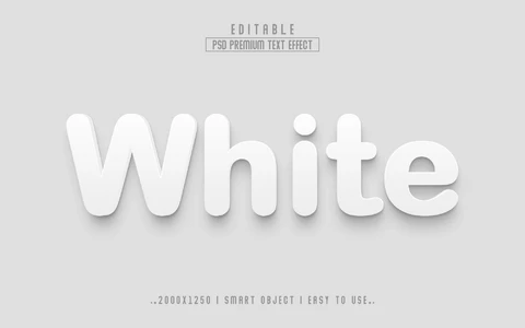 PSD Efecto de texto 3d minimalista en blanco