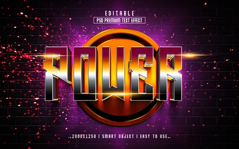 PSD Power Super Hero Galaxy 3D Text Effect