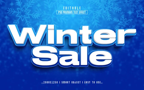 PSD Winter Sale Text Style Effect