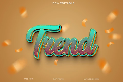 PSD Efecto de estilo de texto de tendencia