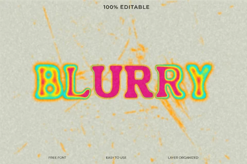 PSD Blurry Thermal Vision Vivid Font Style Text Effect
