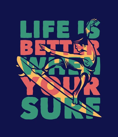 EPS,JPG Ilustración de cartel de surf retro
