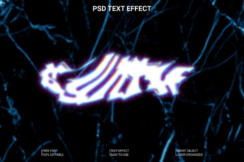 PSD Efecto de texto sintetizado