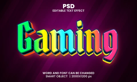 PSD Efecto de texto 3D para juegos
