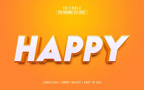 PSD Efecto texto feliz
