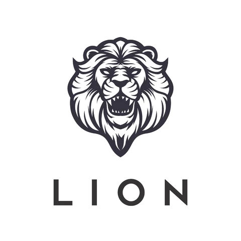 EPS,JPG Minimalist Lion Emblem Design