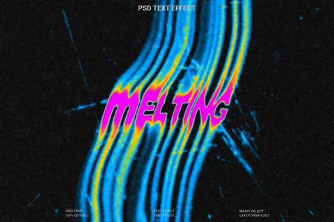 PSD Melting Text Style Effect