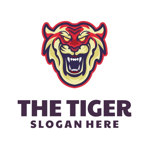 EPS,JPG Vintage Mascot Logo Design Featuring a Tiger