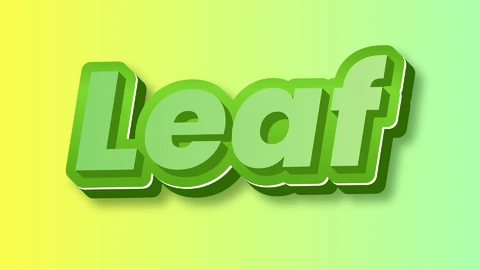 AI,EPS Efeito de texto verde folha