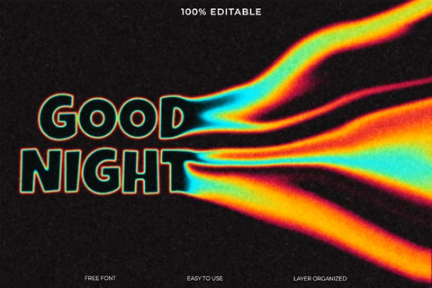 PSD Efecto de estilo de texto Buenas noches