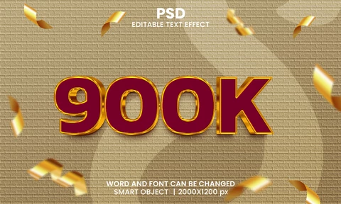 PSD 900k party effetto testo 3d