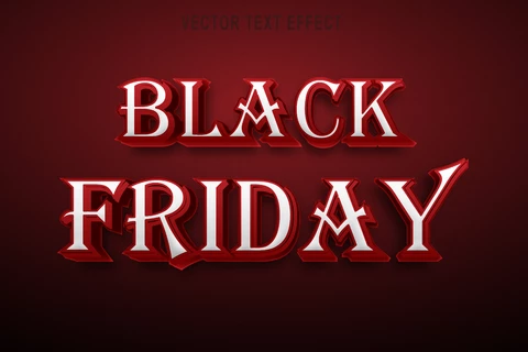 EPS Black friday vintage yazı tipi stili efekti