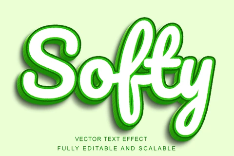 EPS Efeito de estilo de fonte vintage verde suave