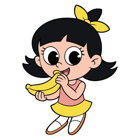 AI,JPG Cartoon Character Eating Banana