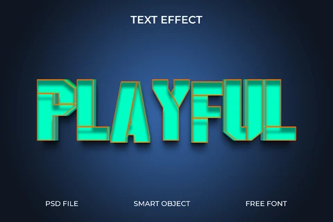 PSD 3D Playful Text Effect with Neon Style