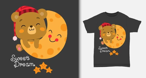 EPS,JPG Cute Cartoon Style T-shirt Design