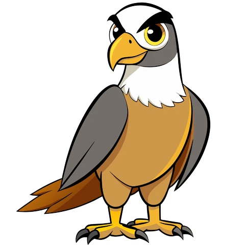 AI,JPG Cartoon Style Eagle Illustration