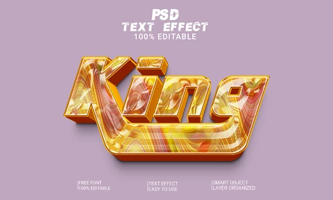 PSD Efecto dorado kingof funk estilo de letra