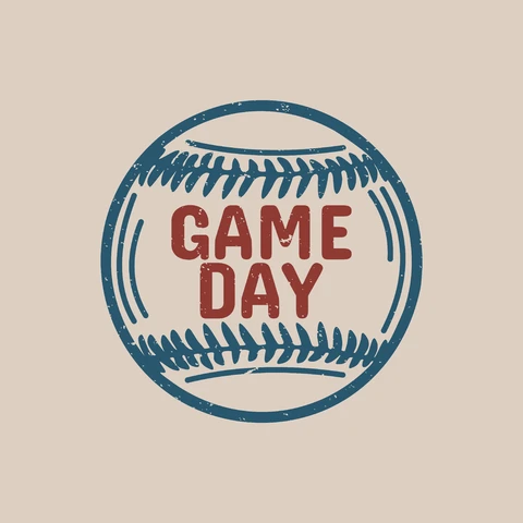 EPS,JPG Vintage Baseball Game Day Badge