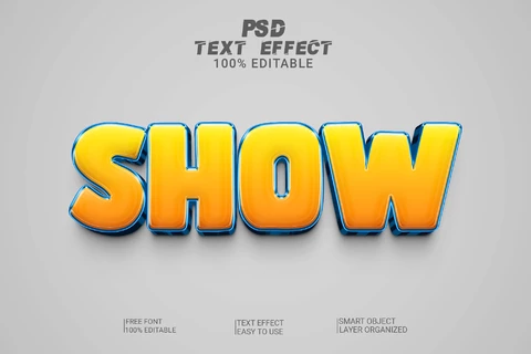 PSD Tv show 3d font style effect