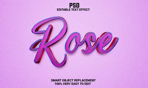 PSD Efecto de texto rosa