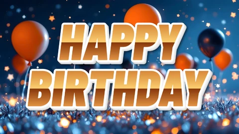 AI,EPS Gouden happy birthday 3d teksteffect