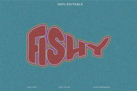 PSD Effet de texte de style poisson