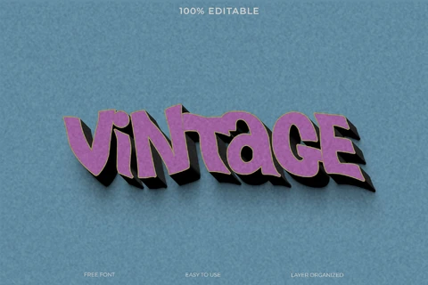 PSD Efeito de estilo de texto vintage