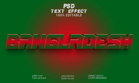 PSD Bangladesh 3D Font Style Effect