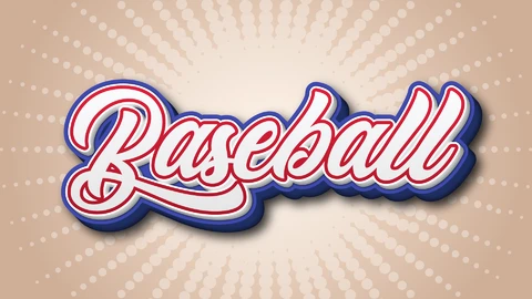 AI,EPS Retro Style Baseball Text Graphic Design