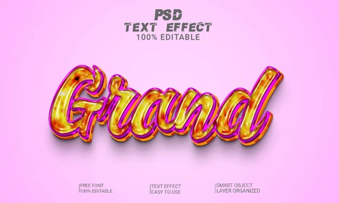 PSD Grand Tie and Dye 3D Font Style Effect