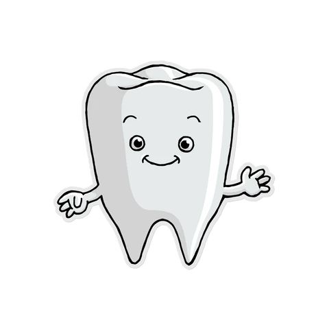 EPS,JPG Cartoon Style Happy Tooth Illustration