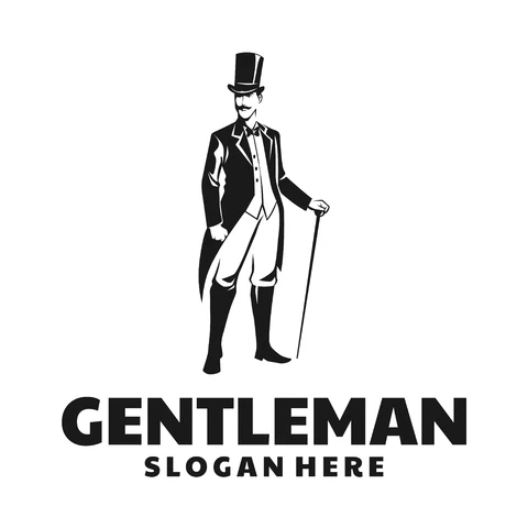 EPS,JPG Vintage Gentleman Logo Design