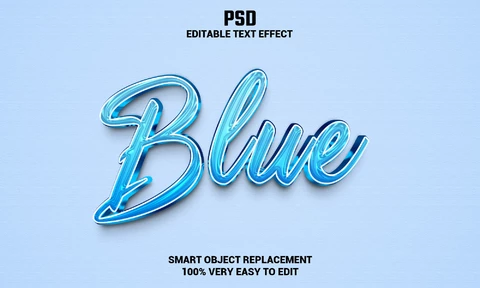 PSD Blauw teksteffect